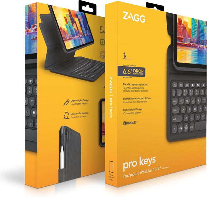Produktbild Zagg Pro Keys (CH, iPad Pro 11 2018 (1. Gen), iPad Air 2020 (4. Gen), iPad Air 2022 (5. Gen))