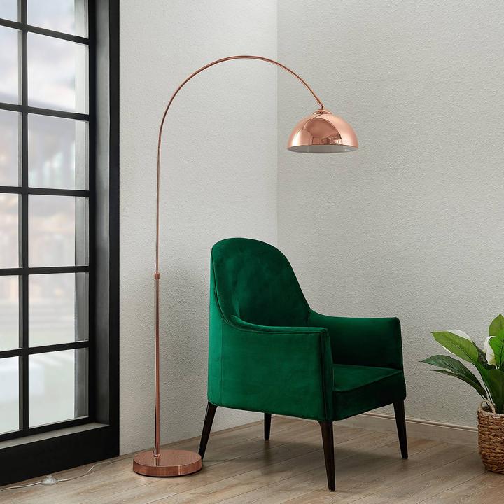 Actual product image Lindby Lennart arc floor lamp, copper (E27)