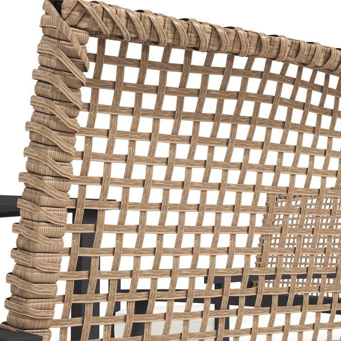Image du produit Swisshandel24 Ensemble de meubles de jardin en rotin, 5 pièces, balcon pour 4 personnes, 1 table, 4 chaises (79 cm)