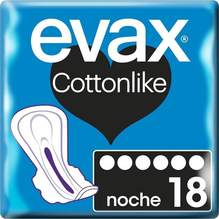 Actual product image Evax Cottonlike night sanitary towels with wings 9 pieces (9 x, Sanitary pads)