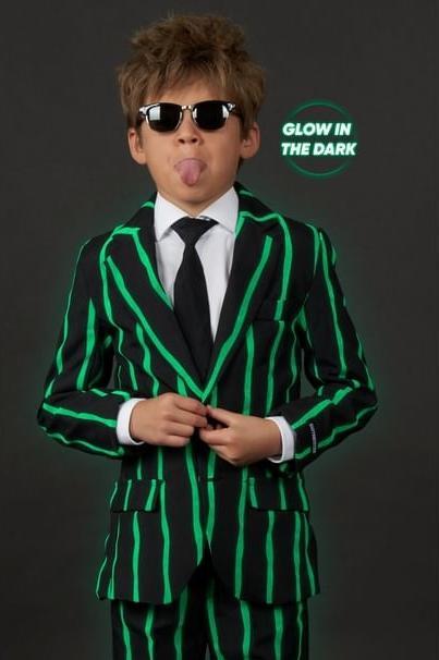 Produktbild OppoSuits SuitMeister Boys Glow in the Dark Nadelstreifen Anzug für Kinder (122, 128, 134)