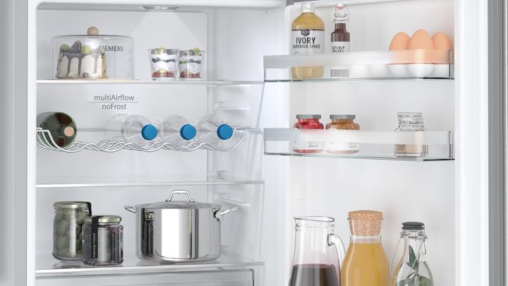 Image du produit Siemens iQ300, Free-standing fridge freezer with freezer at bottom, 186 x 60 cm, Inox-easyclean, MK67KGNIBA (321 l)