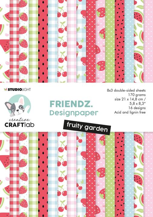 Image du produit art by marlene Papier à dessin "Fruity garden" Friendz (170 g/m², 24 x)