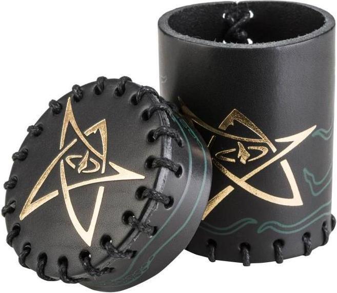 Actual product image Q Workshop CCTH104 - Call of Cthulhu black & green-gold leather, dice cup