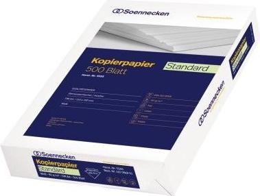 Produktbild Soennecken Kopierpapier Standard 5555 DIN A4 80g weiss 500 Bl./Pack. (80 g/m², 500 x, A4)
