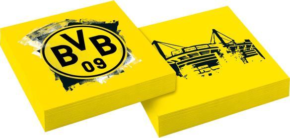 Image du produit Magni Amscan 9908528 - Serviettes BVB, 20 pièces, taille 33 x 33 cm, Borussia Dortmund, serviette à (10 x, 33 x 33 cm)