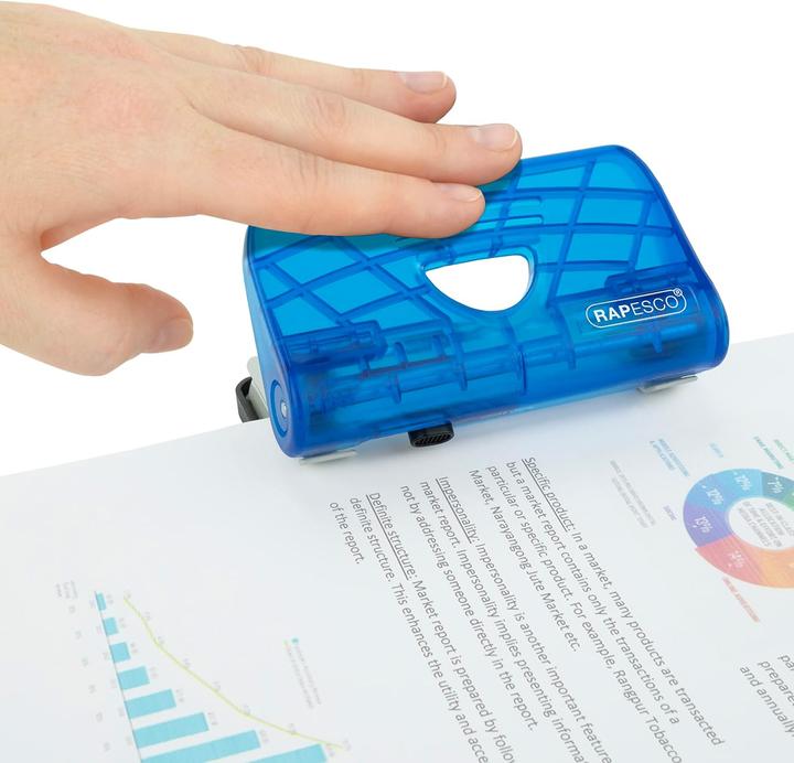 Produktbild Rapesco Locher / Heftgerät Mini Set 10 Seiten, Blau