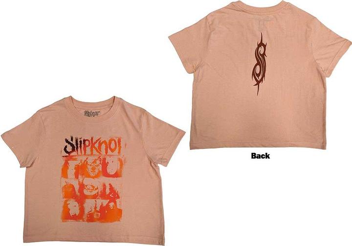 Slipknot The End So Far Faces Grid Back Print Crop Top (Girlie)