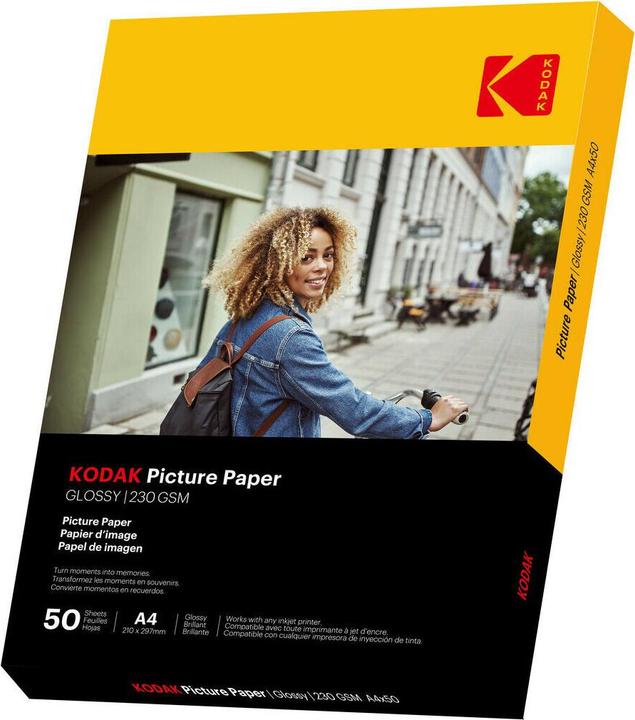 Immagine prodotto Kodak Carta fotografica 230g 11,8 mil lucida 4/6x100 (9891267) (230 g/m², 21 x 29,7 cm, 50 x)