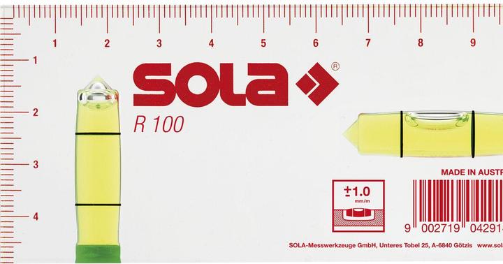 Produktbild Sola Klein-Wasserwaage R100 Abmessung 100 x 50 x 15 mm (5 cm)