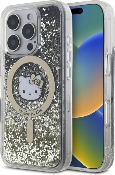 Immagine prodotto Hello Kitty HKHMP16LLGDIK iPhone 16 Pro 6.3" czarny złoty/nero oro custodia rigida Liquid Glitter Fever (Apple iPhone 16 Pro)