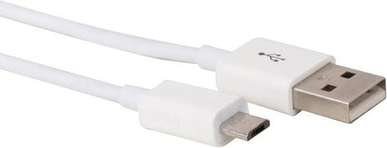 Produktbild Velleman Micro-USB auf USB A 2.0 Kabel 2m weiss (2 m, USB 2.0)