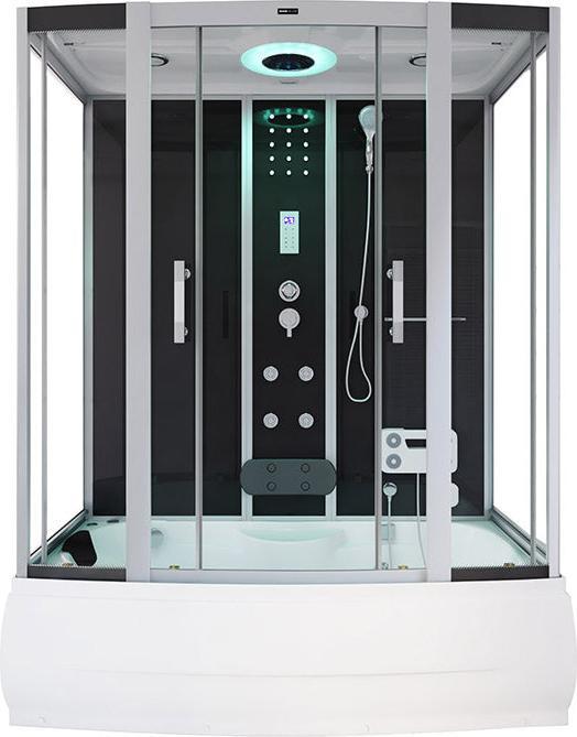Image du produit Home Deluxe Douche à vapeur avec fonction hydromassage et éclairage LED YARU BLACK - 170x90x220 cm