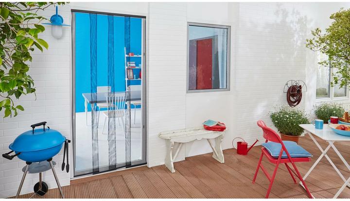 Actual product image tesa Insect screen STANDARD slatted door, curtain with Velcro fastener, without drilling (120 x 250 cm)