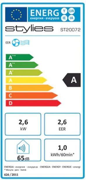 Label énergétique Stylies Climatiseur Draco (32 m², 9000 BTU/h)