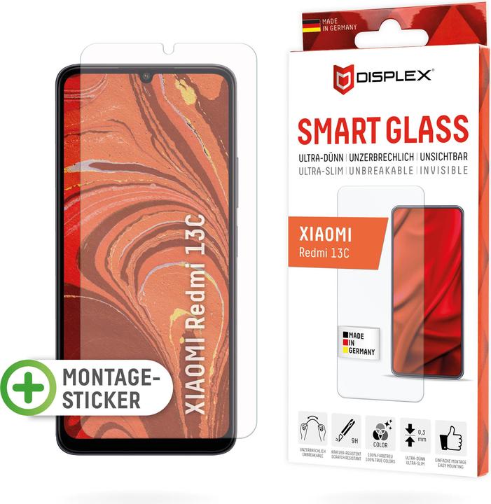 Displex Smart Glass, Displayschutzfolie (1 Piece, Xiaomi Redmi 13C 5G, Xiaomi Poco C65, Xiaomi Redmi Note 13 4G)