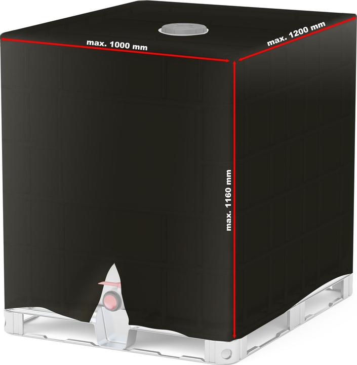 Produktbild Wiltec IBC Container Abdeckplane Schutzhaube Haube Regenschutz Regenwassertank 1000 l (1000 l)