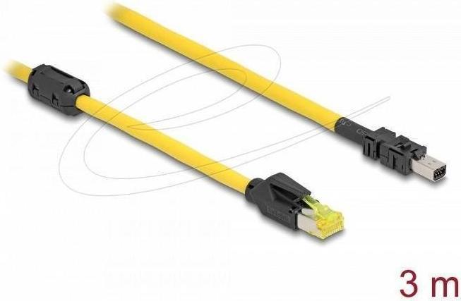 Actual product image Delock Kabel RJ45 Stecker Cat.6 zu Mini I/O 8 Pin D-Form Typ (S/STP, CAT6, 3 m)