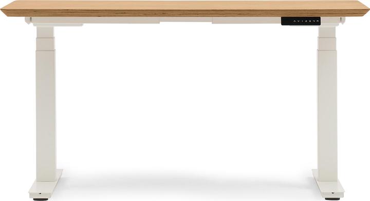 Actual product image Oakywood Standing Desk wooden table with height adjustment - Solid wood - Oak veneer / 160x80 / White - Oakyw (160 x 80 cm)
