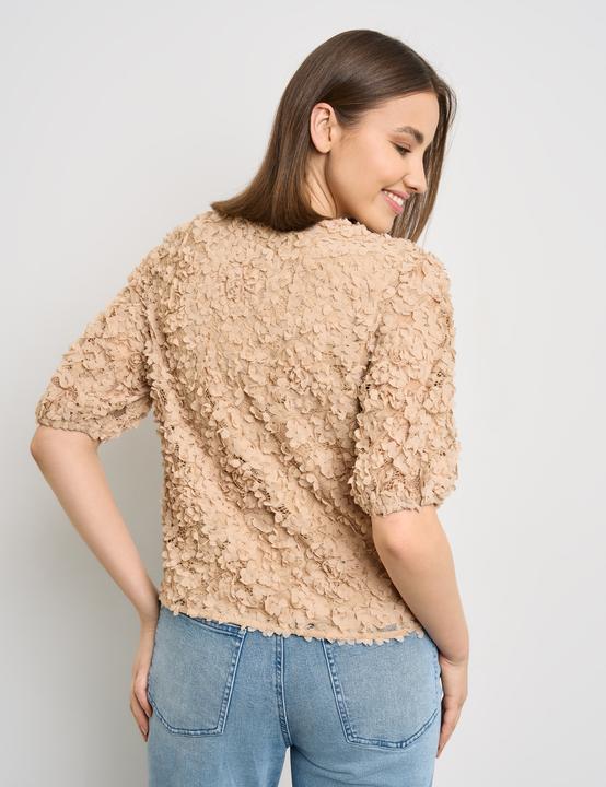 Produktbild Taifun Spitzenshirt mit Blüten-Dekor T-Shirt Kurzarm Rundhals (42)