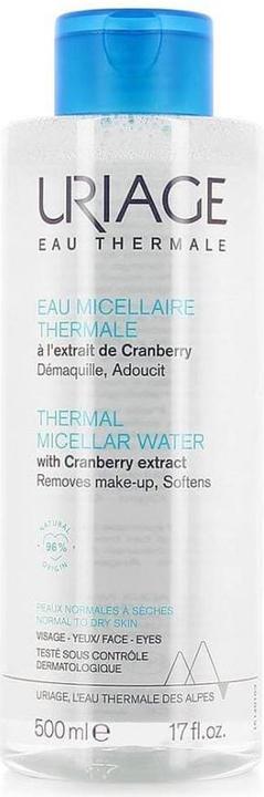 Produktbild Urgo Uriage Thermal Mizellarwasser für normale und trockene Haut mit Cranberry -Extrakt, 500 ml (Mizellenwasser, 500 ml)