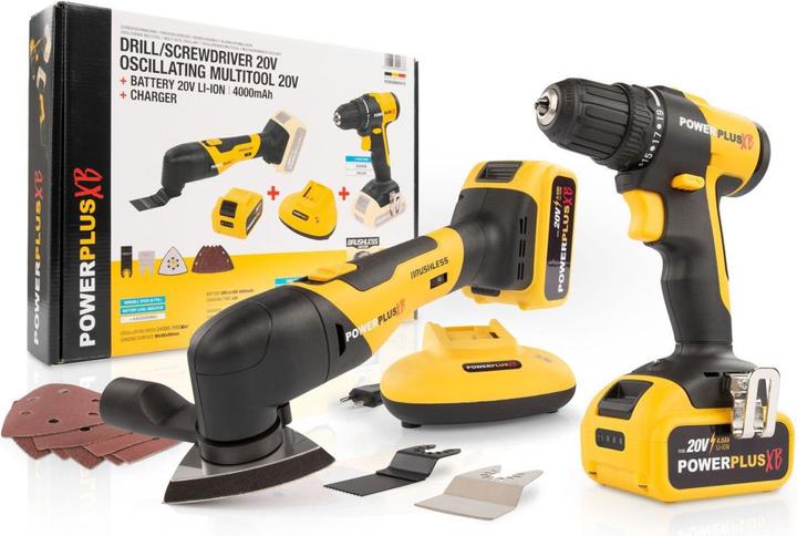 Actual product image Powerplus Power tool set for home use 2 items - incl. battery 20V 4.0Ah and charger (Rechargeable battery operated)