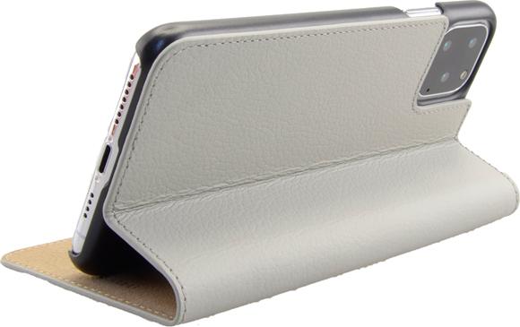 Actual product image Mike Galeli Book cover genuine leather Marc light grey (Apple iPhone 11 Pro)