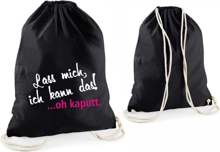 Image du produit 4you Design Sac de sport Statement "Laisse-moi, je peux le faire!?oh cassé." noir"