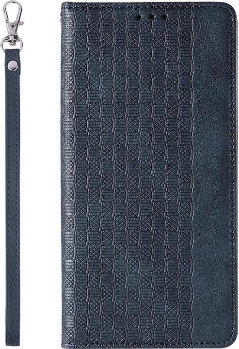 Actual product image Hurtel Magnet Strap Case Case for iPhone 14 Pro Max Flip Wallet Mini Lanyard Stand Blue (Apple iPhone 14 Pro Max)