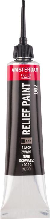Produktbild Amsterdam Acrylfarbe Reliefpaint 700 (Schwarz, 20 ml)