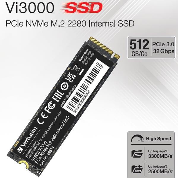 Produktbild Verbatim Vi3000 (512 GB, M.2 2280)
