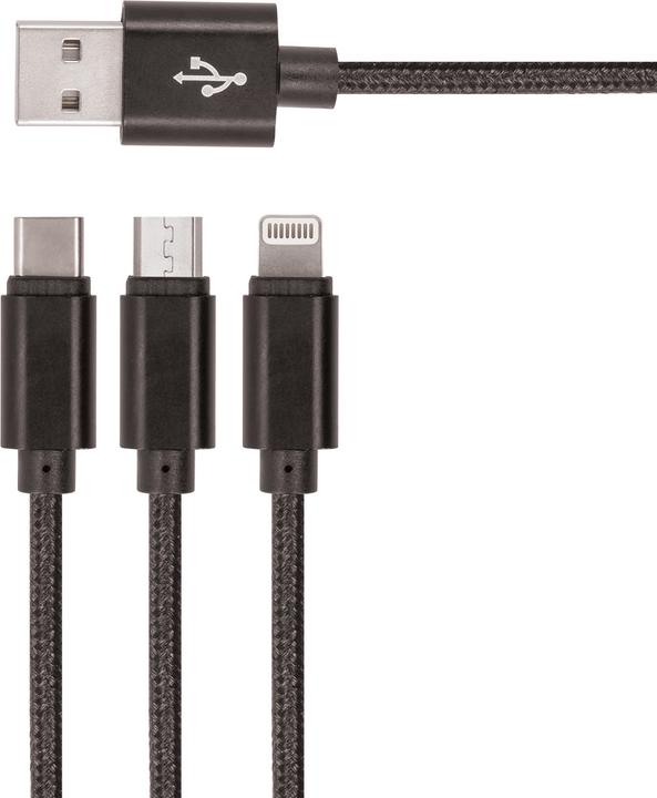 Produktbild Setty 3in1 USB nylon cable black R