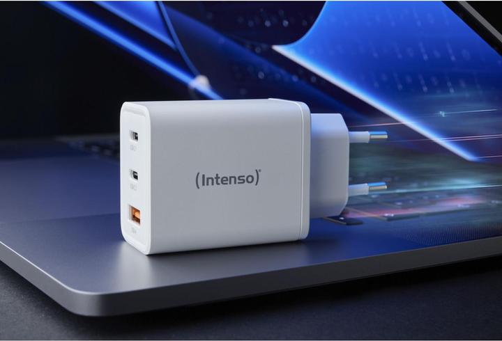 Image du produit Intenso Adaptateur 1x USB-A vers 2x USB-C GAN blanc (65 W)