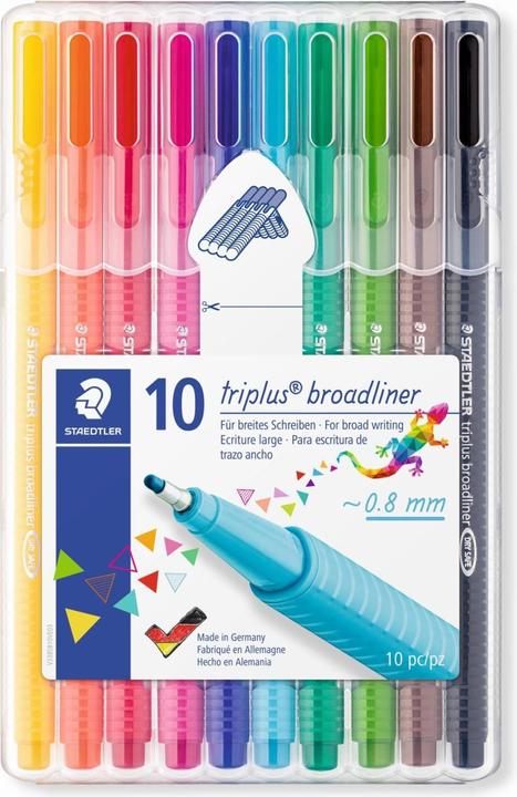 Produktbild Staedtler 338 Broadliner triplus 10er Box (Mehrfarbig, 10 x)