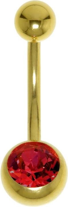 Actual product image Bijouteria Bellypiercing (Premium crystal, Surgical steel 316L, PVD coating (gold coloured))
