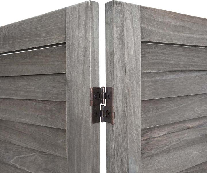 Image du produit Mendler Paravent HWC-G30, Cloison de séparation visuelle, Shabby-Look 170x240cm - gris-brun
