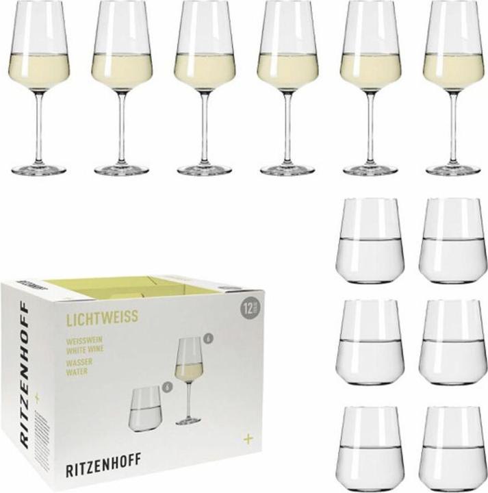 Actual product image Ritzenhoff Set of 12 LICHTWEISS JULIE 6 x white wine glass 6 x water glass (40 cl, 1 Glasses, White wine glasses)