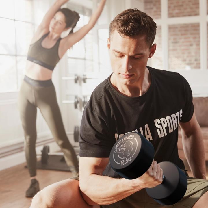 Actual product image Gorilla Sports Round dumbbells