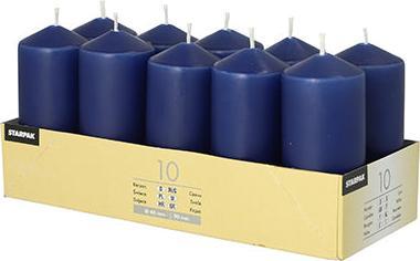 Papstar Bougies, 40 mm, bleu foncé, paquet de 10 Diamètre : 40 mm, Hauteur : 90 mm, Durée de combustion : (10 pcs)