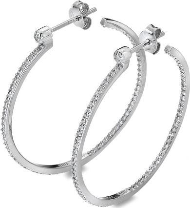 Hot Diamonds Silver round earrings with 2in1 diamonds Hoops Topaz DE628