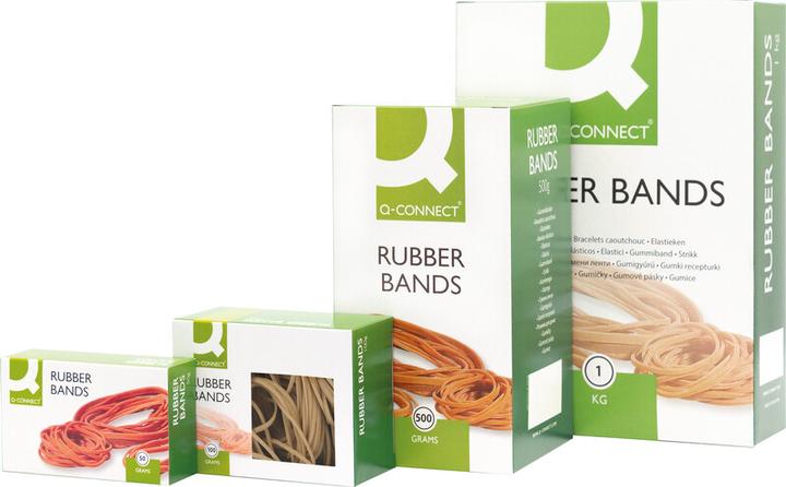Produktbild Q-Connect Gummiband Nr. 64 braun, 500g (250 Stk.)