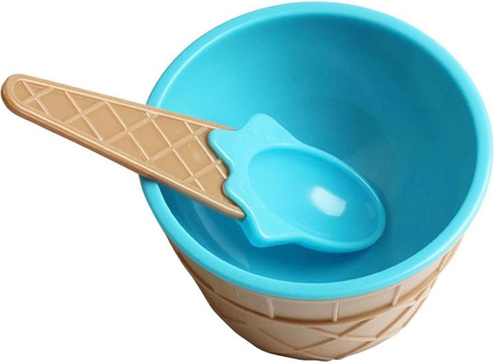 Actual product image JTI 4x glass bowls with spoons - blue (1 x)