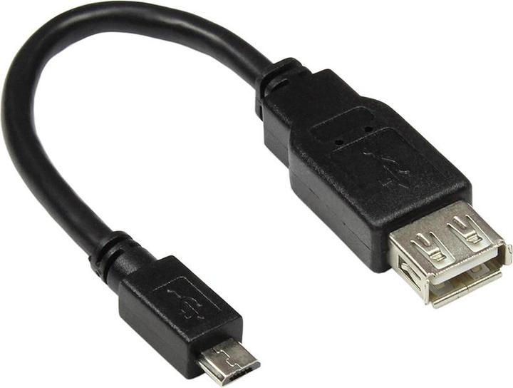 Produktbild Good Connections USB-OTG (On-the-go) Adapterkabel, Micro-USB-Stecker Typ B auf USB-Buchse Typ A 2.0, schwarz, 0,1m, ® (0.10 m, USB 2.0)