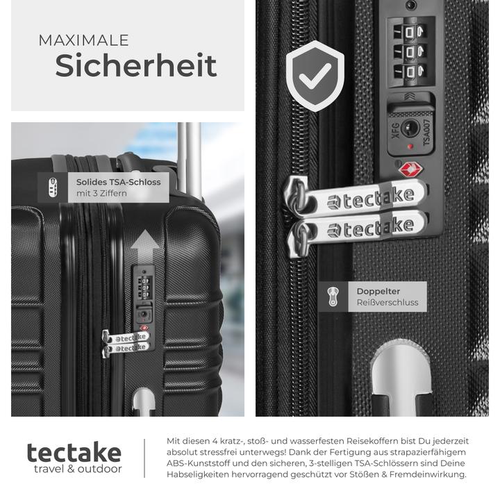 Produktbild tectake Hartschalenkofferset (106 l, Handgepäck (bis 50l), M (50 - 90l), L (90 - 115l), XL (ab 115l))