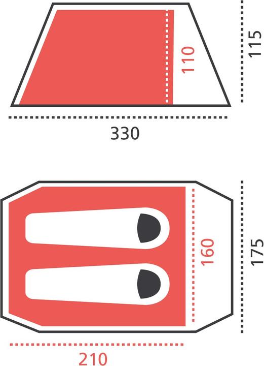 Actual product image Grand Canyon Robson 2 (Tunnel tent, 4.50 kg, 2 persons)