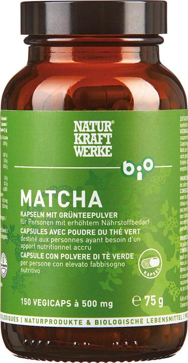 Immagine prodotto NaturKraftWerke Matcha Vegicaps à 500mg organico/kbA (1 Pezzo/i, Pillole, 281 g)