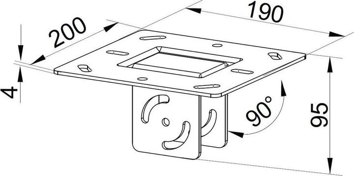 Image du produit Multibrackets Plaque de plafond Beamer TV, max 200 kg, noir