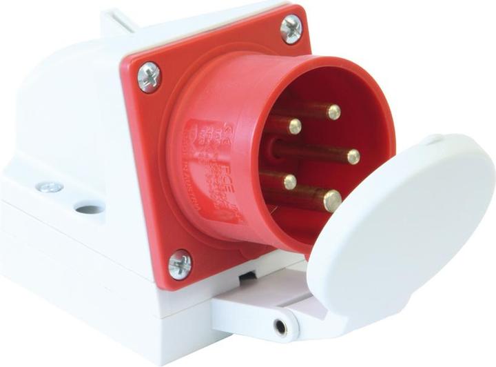 Actual product image PCE 525-6d Wall-mounted appliance test. 32A 5p 6h with hinged cover
