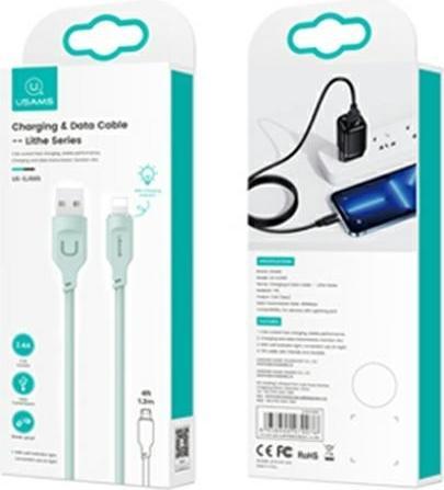 Produktbild Usams Kabel lightning Fast Charging 2,4A Lithe Series 1,2m zielonygreen SJ565USB (1.20 m, USB 3.0)