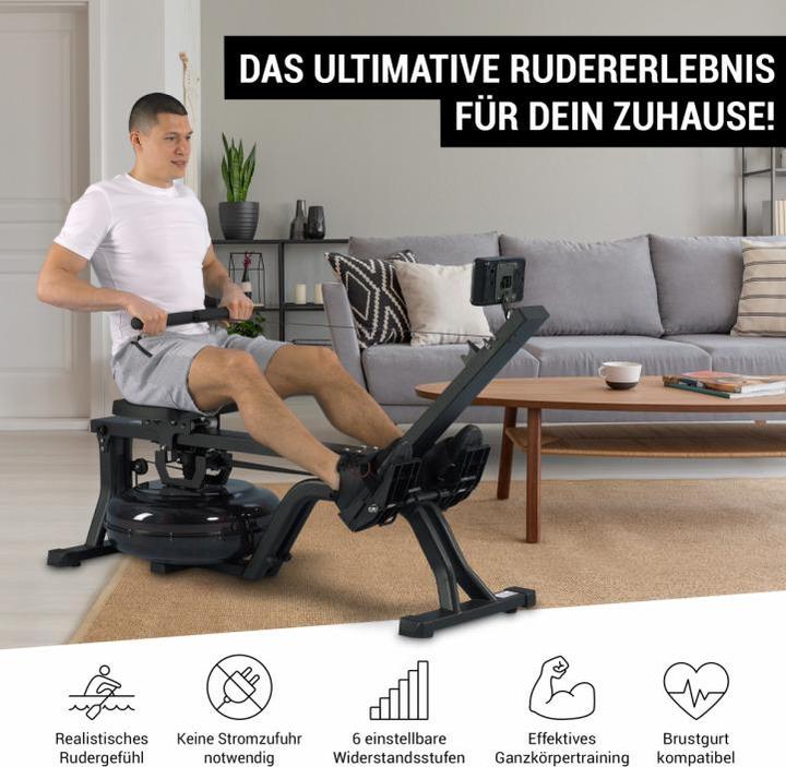 Image du produit Gorilla Sports Rameur aquatique avec ordinateur d'entraînement